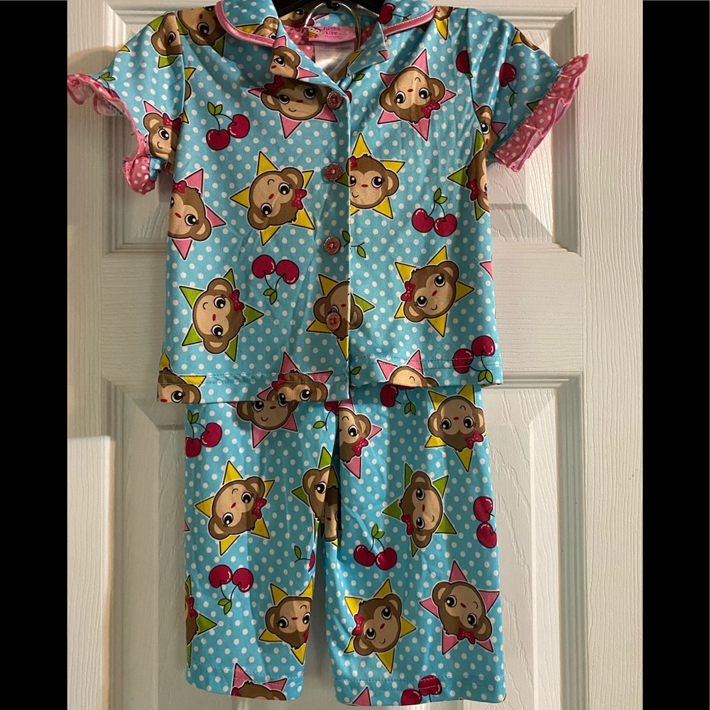 2/ $12 Satin Sock Monkey Pajama Set